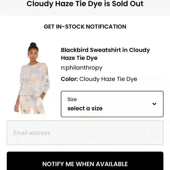 niphilanthropy Blackbird Sweatshirt in Cloudy Haze Tie Dye - Picture 12 of 13